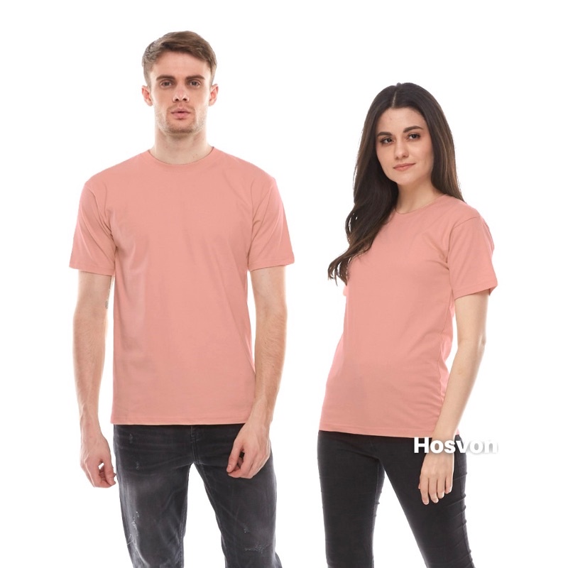 DUSTY PINK Cotton Combed 20s Lengan Pendek (PRIA &amp; WANITA) SIZE S-XXXL