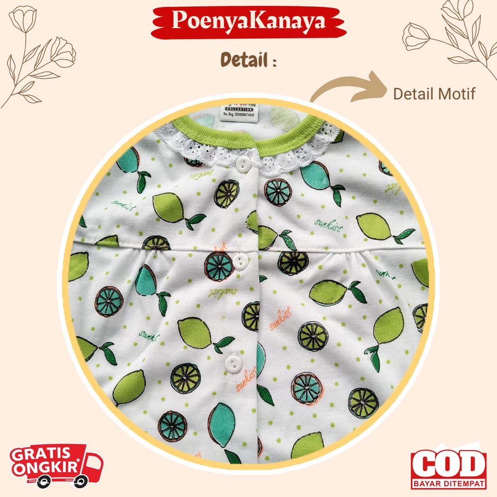 Setelan Baju Bayi Piyama Bayi Panjang Perempuan LEMON Syifana Size 6-18 Bln SPY105