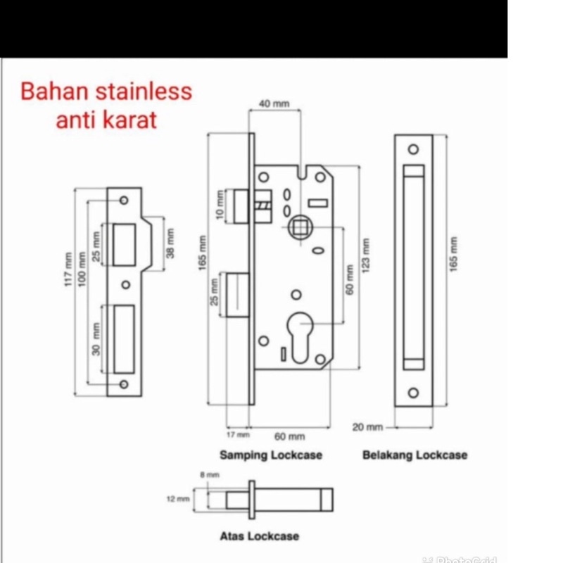 PROMO KUNCI PINTU UKURAN TANGGUNG STAINLESS TINGGAL PASANG kunci pintu komplit lengkap/ kunci pintu model minimalis medium sedang lengkap tinggal pasang handle kunci pintu kayu/ lever handle