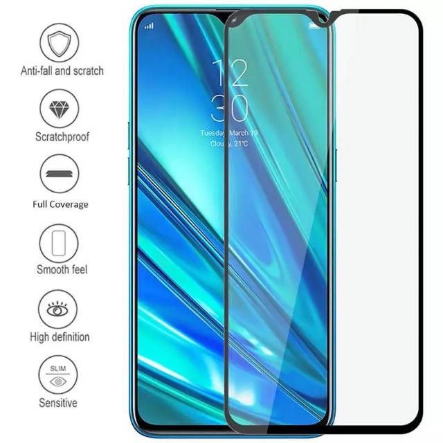 TEMPERED GLASS 9D REALME 5 PRO FULL SCREEN PROTECTOR - TG ANTI GORES REALME 5 PRO FULL LAYAR PREMIUM