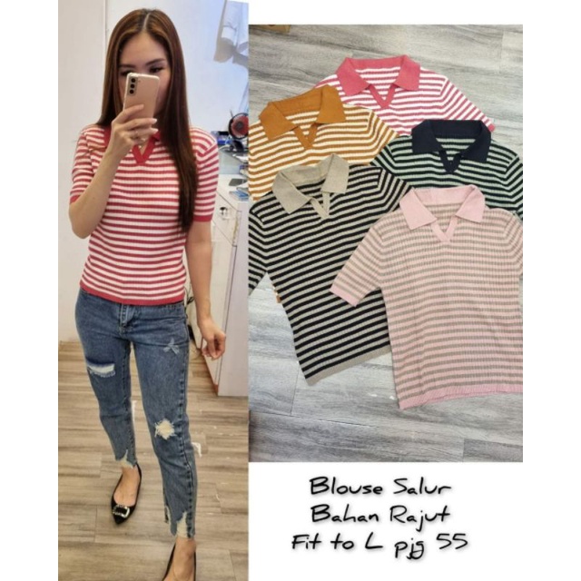 Polo Knit Stripe Cotton Knit (287)