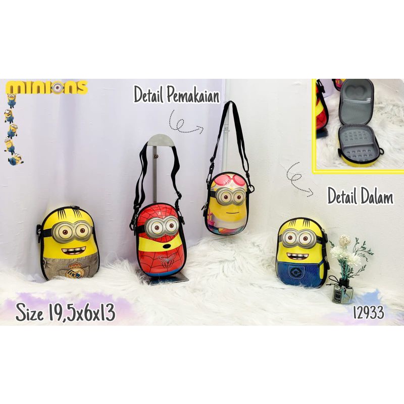 TAS SELEMPANG ANAK 12933 / TAS SELEMPANG MINIONS / TAS TRAVEL ANAK / TAS LUCU / MINIONS