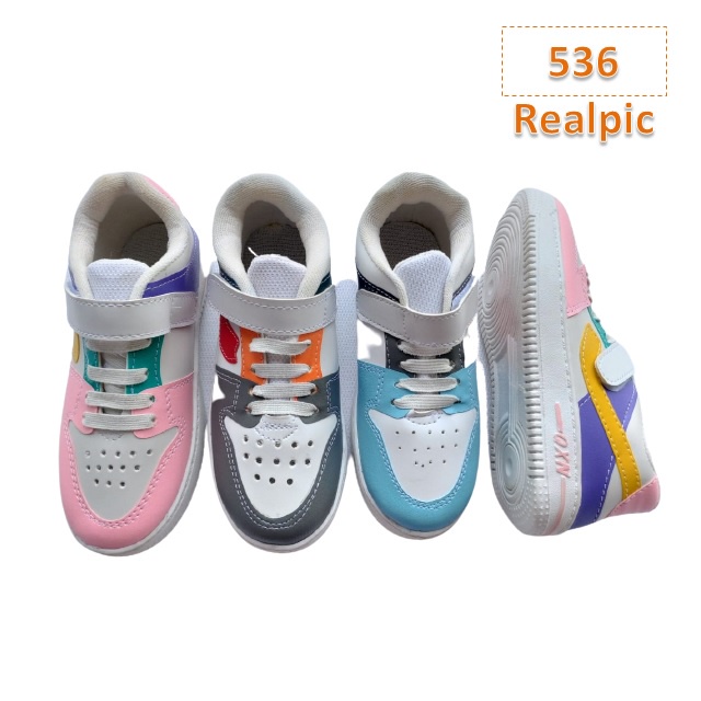 Sepatu Sneakers Anak OXN Cewek Cowok Abu Tosca Pink (536)