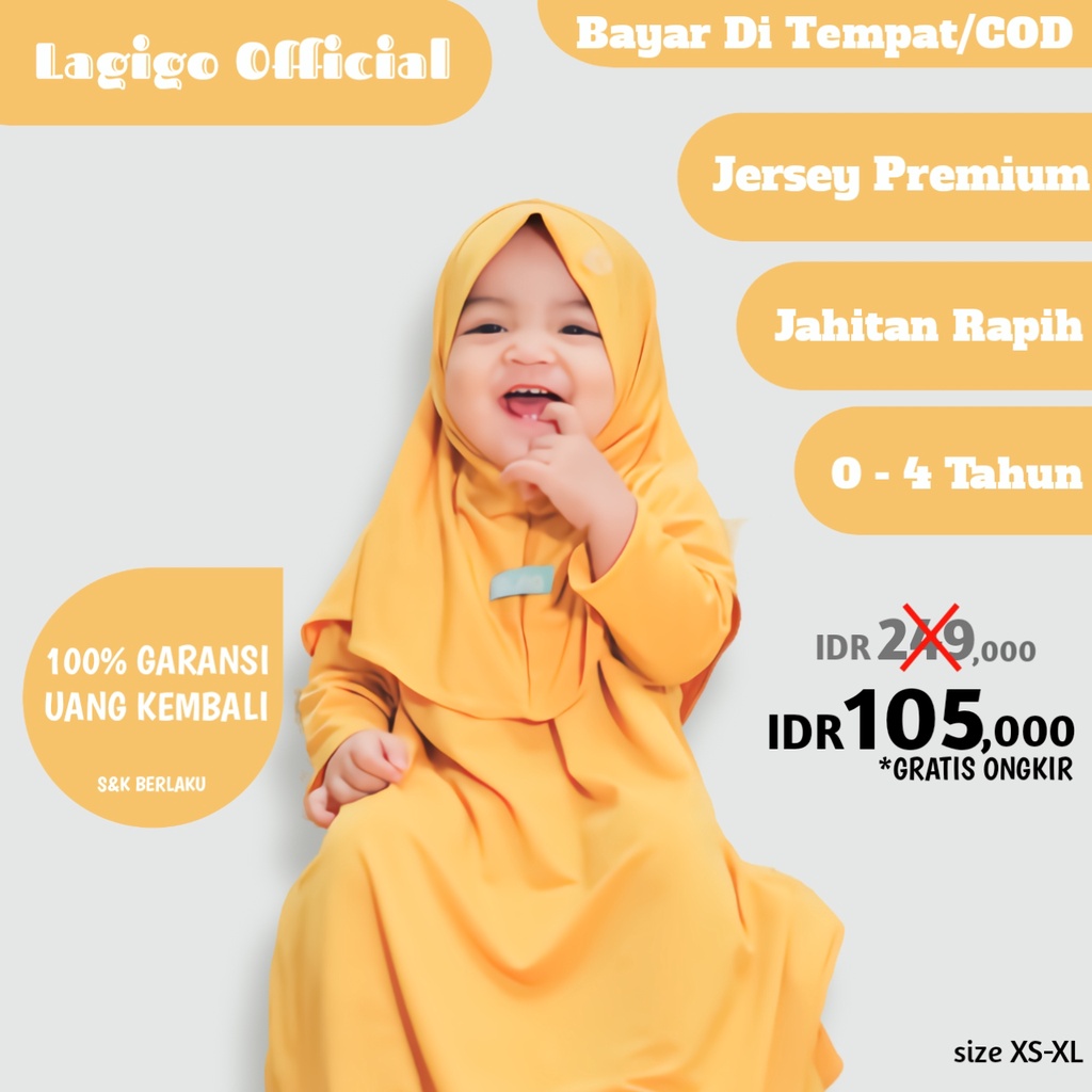 Baju Gamis Muslim Bayi Umur 6 12 Bulan Anak Perempuan Umur 1 2 3 4 Tahun Gamis Daily Mustard