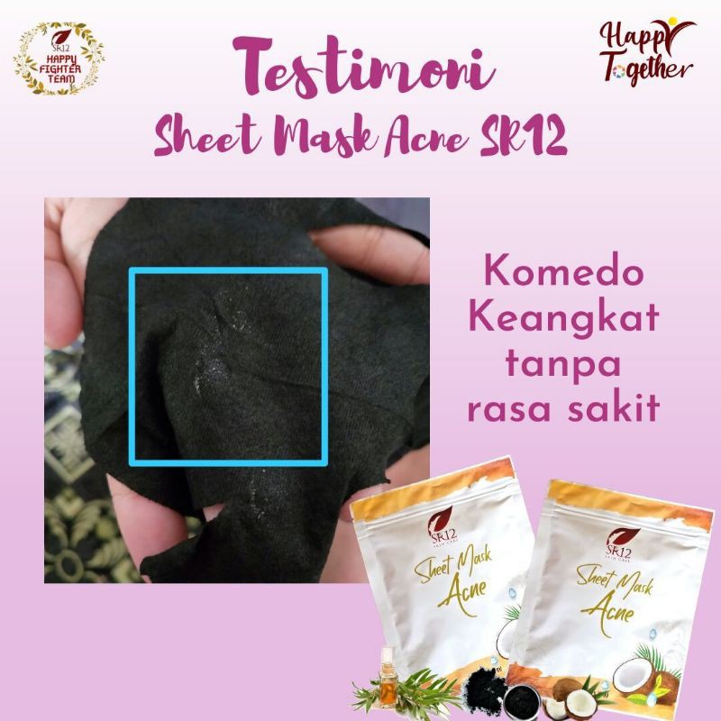 MASKER WAJAH BERJERAWAT ! SHEET MASK ACNE SR12 / MASKER KHUSUS JERAWAT / SHEET MASK BPOM / MASKER WAJAH