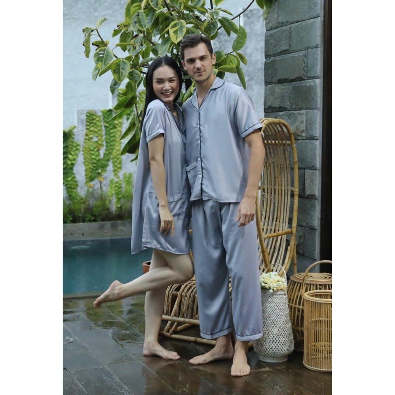 Baju Tidur Pria / Couple Lengan pendek Celana Pendek dan Panjang