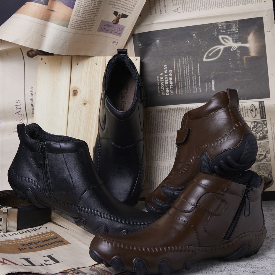 SEPATU BOOTS PENDEK KULIT PRIA LEE GONEN SEPATU BOOTS PRIA KEKINIAN SEPATU KULIT PRIA TERBARU ACR