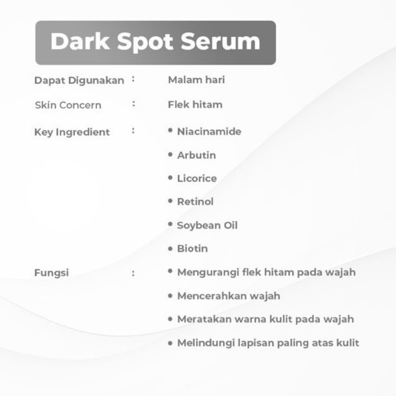 DARK SPOT SERUM BENINGS SKINCARE DR. OKY PRATAMA