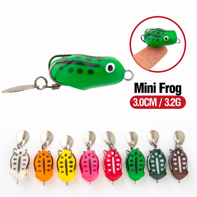 1 Pc Umpan Pancing Soft Bait Bentuk Katak Imitasi Ukuran 3cm / 3.2g 8 Warna