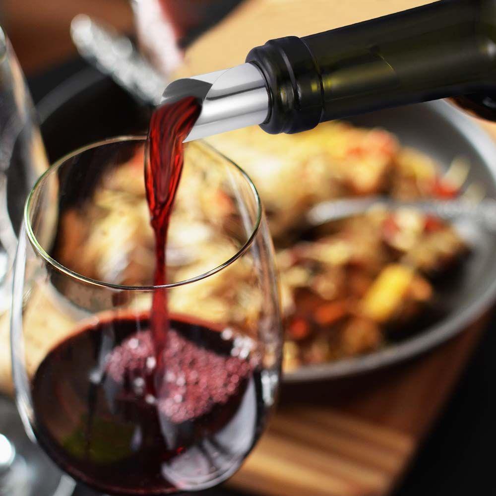 Nickolas1 Wine Pourer Portable Lipat Silver Untuk Pesta Pernikahan Drip-proof Wine Bottle Bar tools