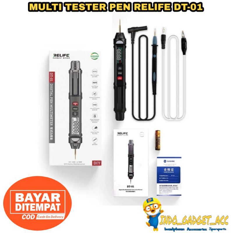 MULTITESTER DIGITAL PEN RELIFE DT-01 / ALAT SERVIS HP