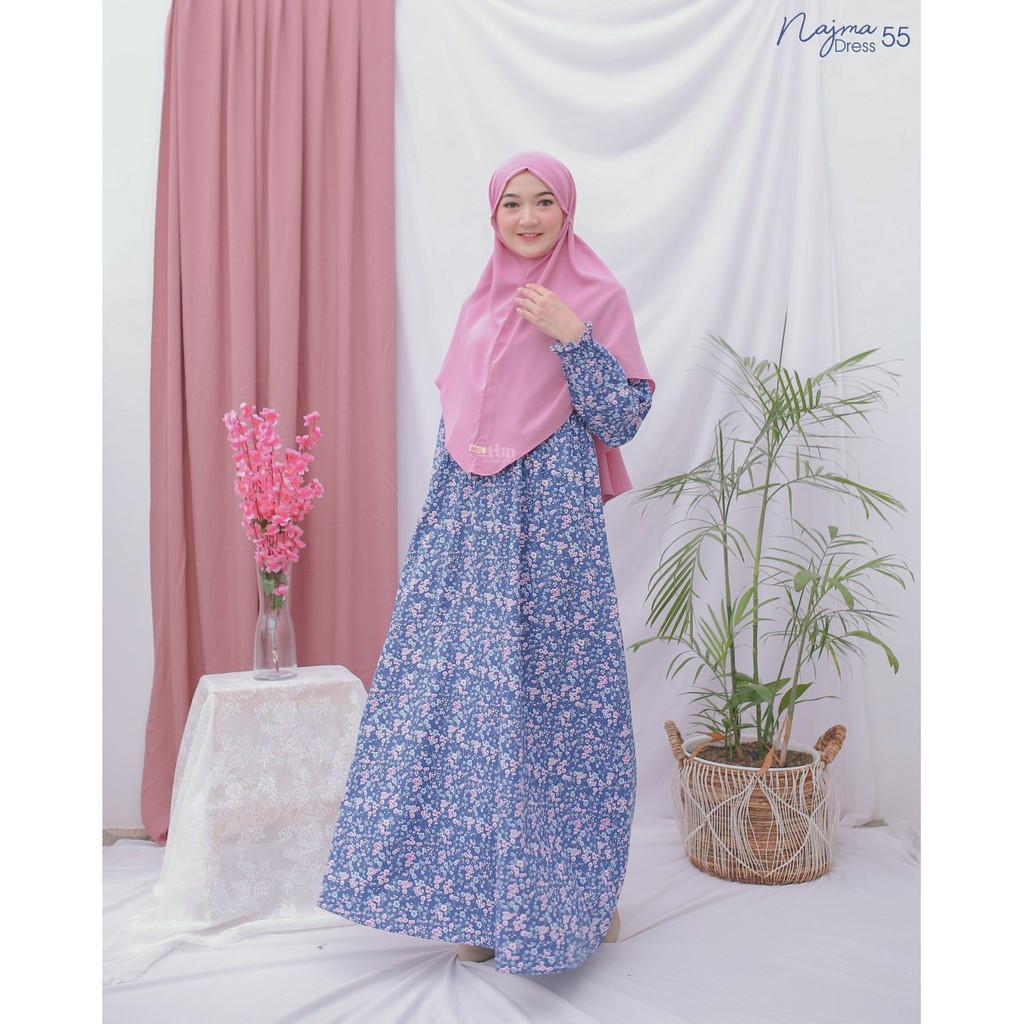NAJMA DRESS || Motif Sakura CODE 52-60 Gamis Original by ATTIN
