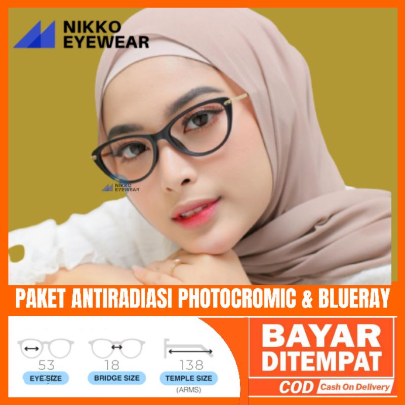 Paket kacamata 9011 Lensa BLUECROMIC, PHOTOCROMIC, LENSA BLUERAY