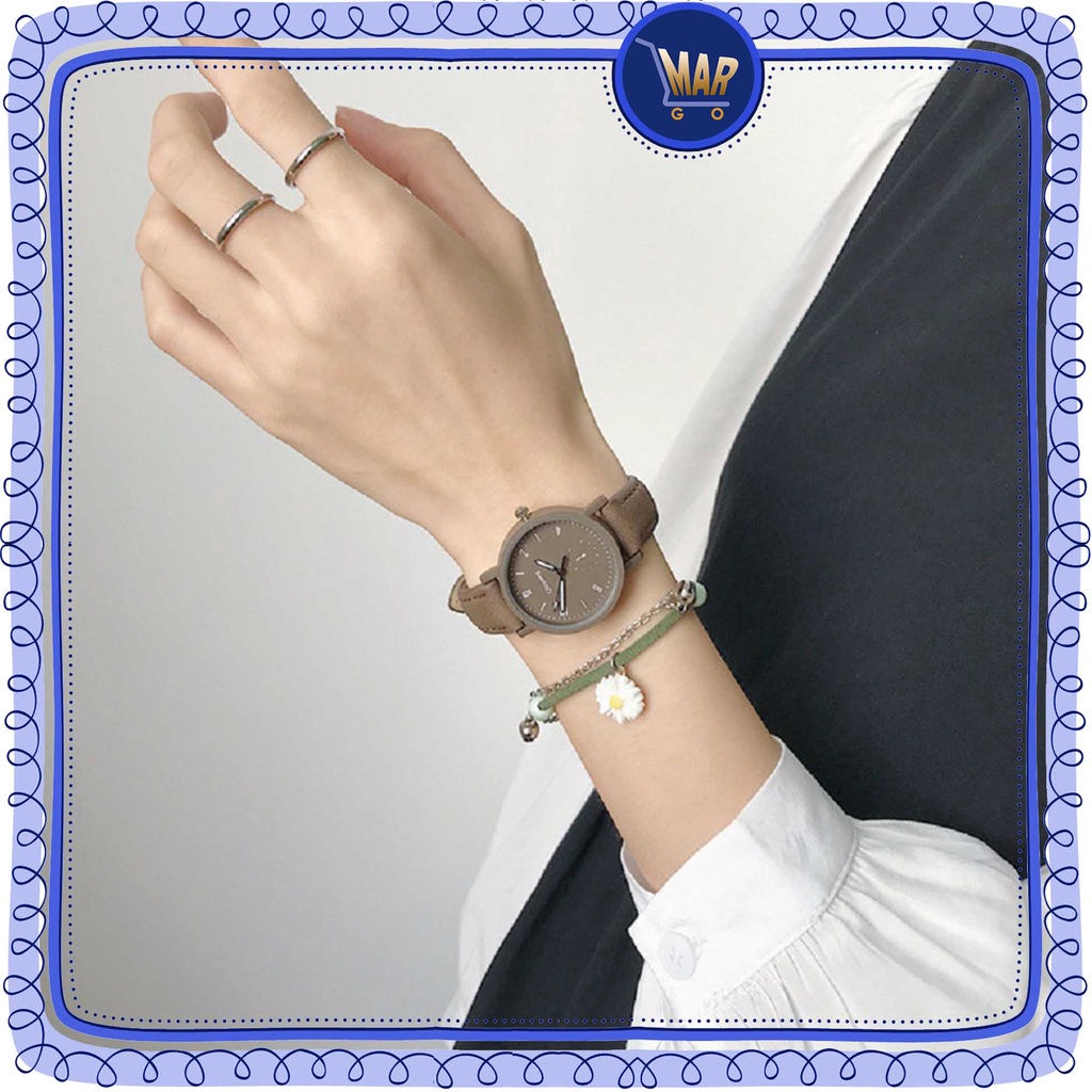 Jam Tangan Wanita Polos Jam Kulit PU Sintetis Jam Analog Jam Fashion Wanita