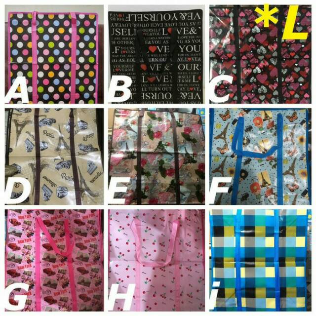 Tas Karung Besar resleting Tas Jumbo Plastik Tas Lipat