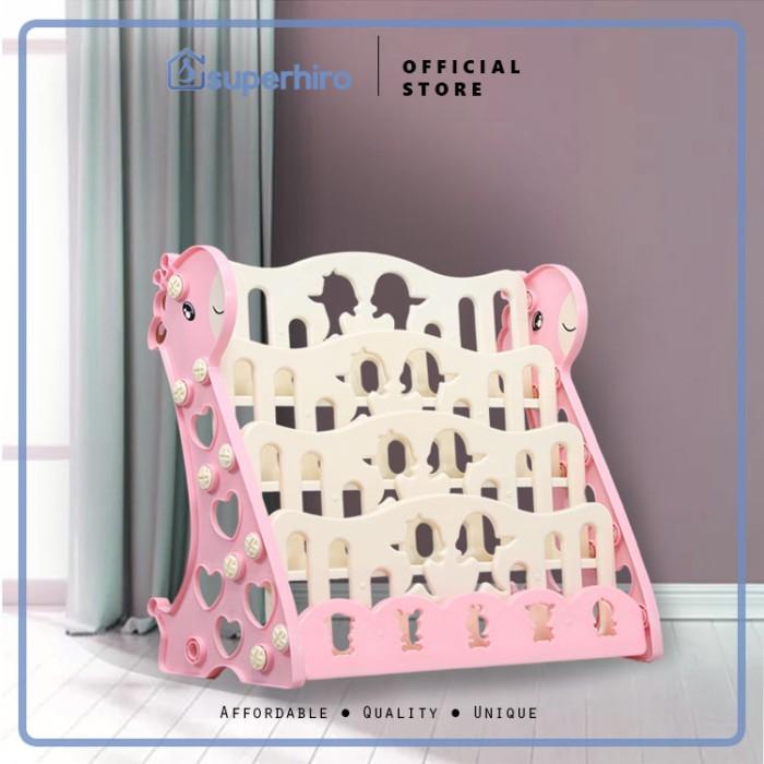 Rak Buku Anak 4 Tingkat Kid Bookshelf Rak Dekoratif Jerapah Boy Girl