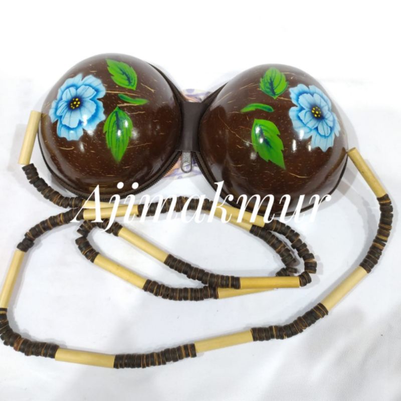 Tas batok kelapa/ Tas tempurung  kelapa/ Tas selempang batok/ Tas unik/ Tas antik