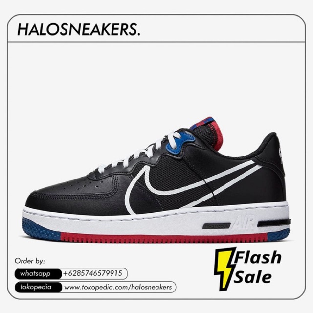 Nike Original Air Force 1 React Black White BNIB