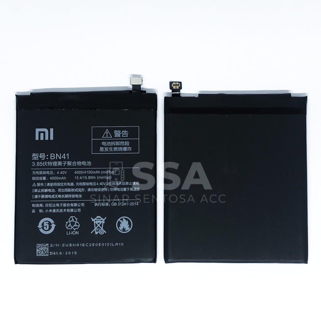 Baterai Xiaomi Redmi Note 4 BN41 Original OEM BN 41 Xiao Mi Batu Batre Batrai Battery Garansi Awet