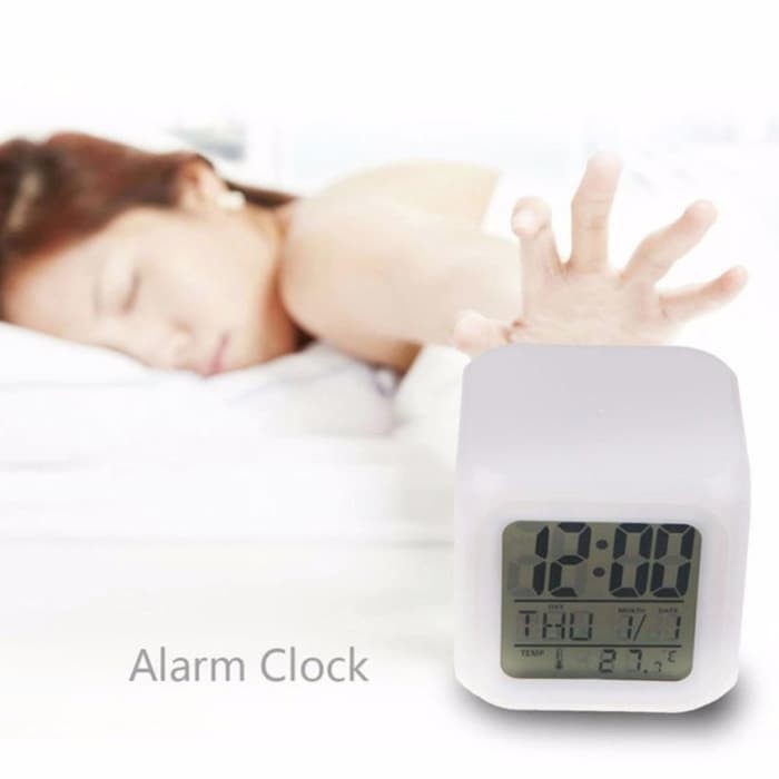 Jam Weker - Digital Glowing Alarm Clock - 7 LED Color Change