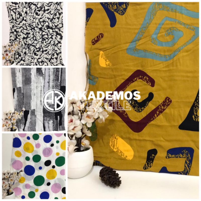 Kain Katun Rayon Viscose Motif Import Premium