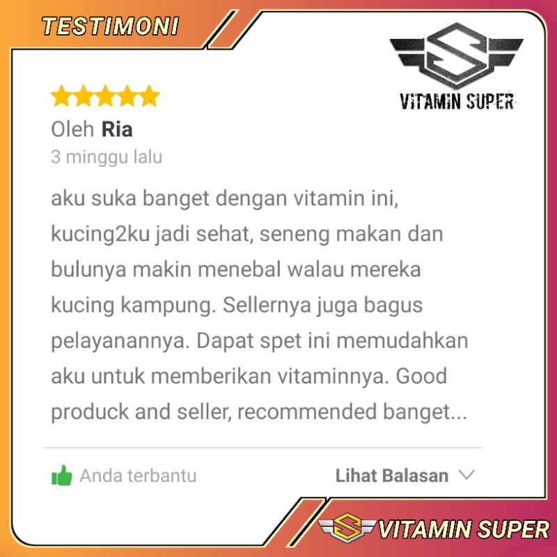 Obat Kucing Vitamin B2 | Vitamin Bulu Gembul, Gemukin, Masalah Kulit, Ginjal, Kesehatan Mata, Kesuburan, Antibodi dan Imunitas