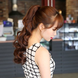 CPW hair clip on jepitan ponytail curly wavy rambut palsu kuncir kuda