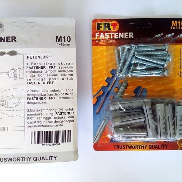 JKM Fisher + Skrup FRT S10 Sekrup Viser Piser Fiser Nylon S-10 M10 M-10