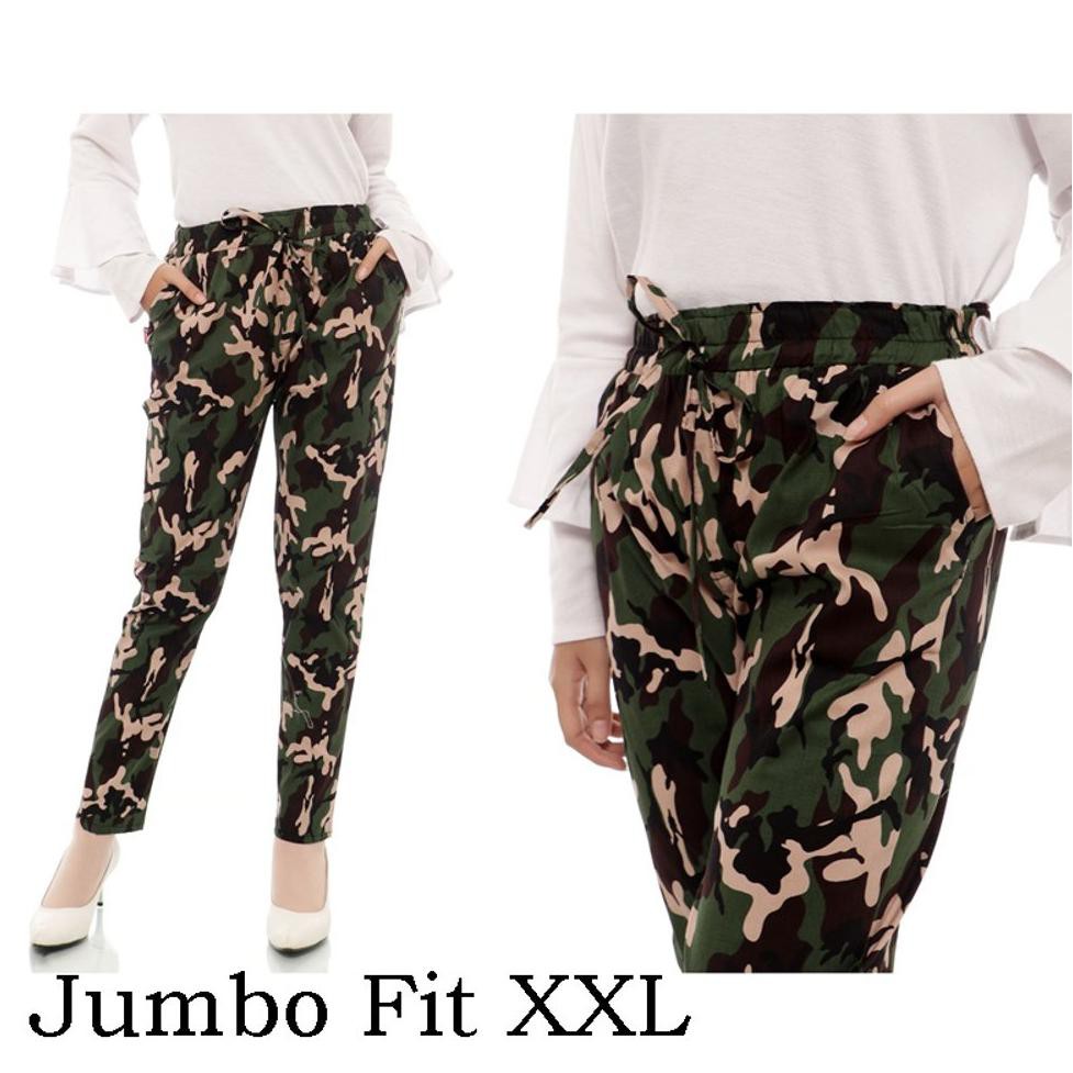 Celana Baggy Jumbo Army - Celana Panjang Wanita Baggy motif Army