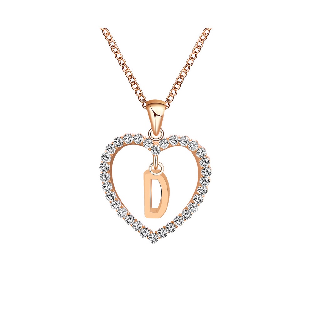 Kalung Liontin Hati Aksen Berlian Imitasi Untuk Wanita