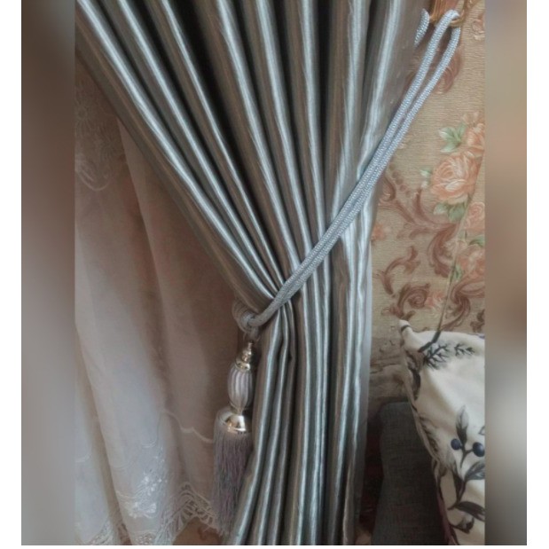 Promo gorden blackout 90% grey silver free hook dan free tali senada bahan//GordenBlackout/GordenMin
