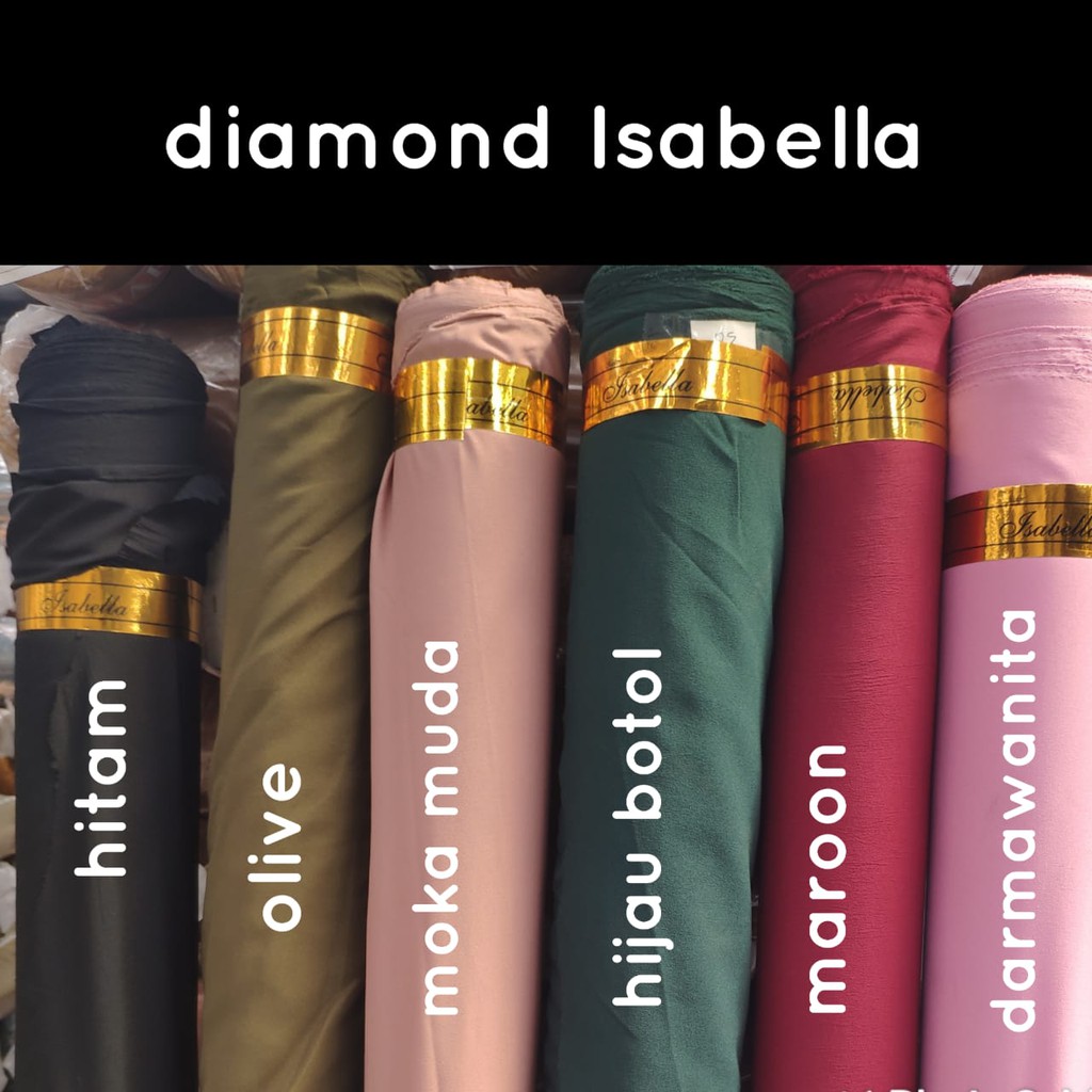 1 Roll Kain Diamond Isabela Isabel Street Crepe - Bahan Kerudung Hijab Pashmina Murah 50 yard