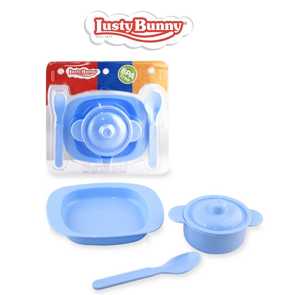 LustyBunny Feeding Set Perlengkapan Makan Kemasan Mika