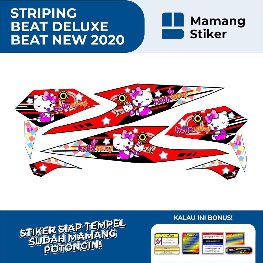 STRIPING BEAT 2020 Motif 9 Hello Kitty/STIKER BEAT DELUXE/STICKER BEAT NEW 2021/HONDA BEAT 2020 2021
