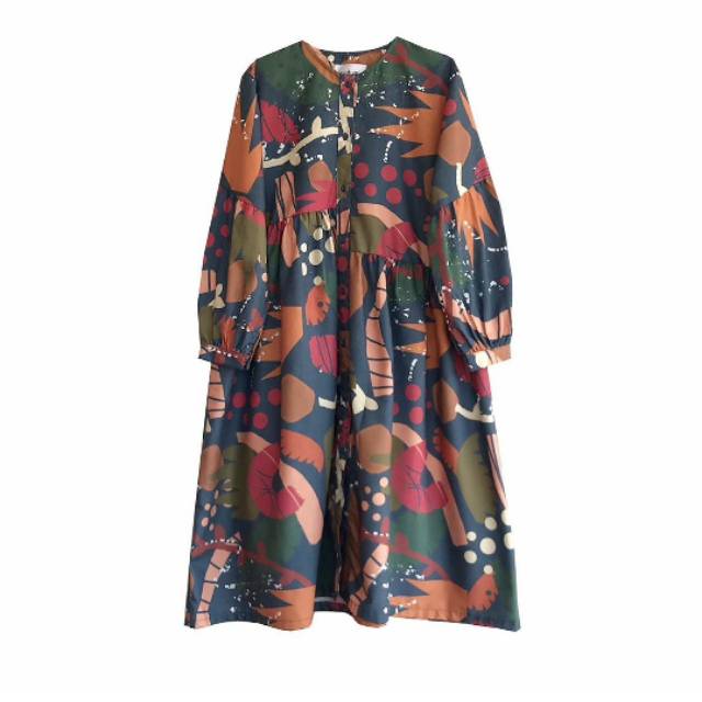 Nadjani Indonesia Tine Dress Navy