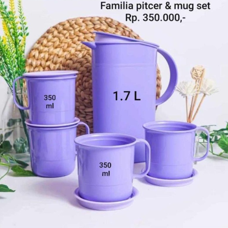 

Tuperware 5pcs Familia Pitcher dan Mug Set Teko dan Gelas