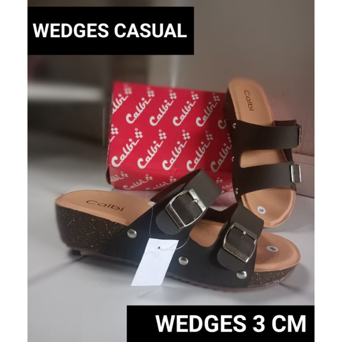 Wedges Calbi Casual Tinggi 3cm | Sandal Calbi Gasper Fashion Wanita Slop