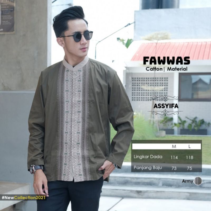 Baju Koko Pria Keren || Fawwas Koko Bahan Cotton Nyaman Di Pakai