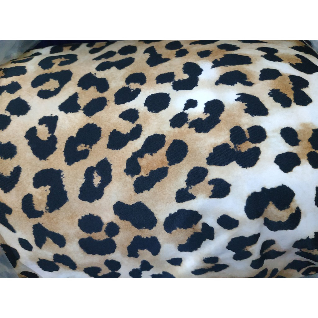 Kain spandex lycra motif leopard animal melar stretch 4 arah bahan baju renang senam legging