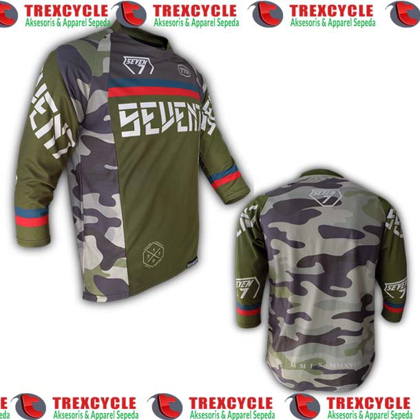 Baju Jersey Sepeda MTB Seven Seven 77 Seven7 Camo Green