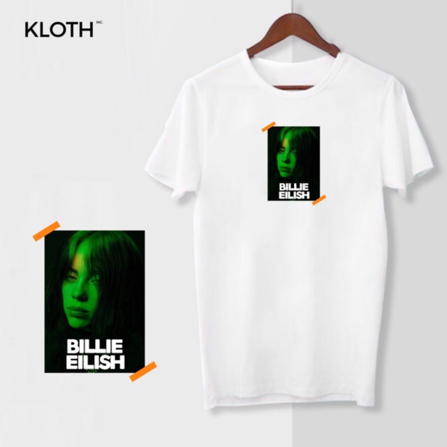 Kaos Billie Eilish Cotton Combed 24s Bisa Upgrade Lengan Panjang