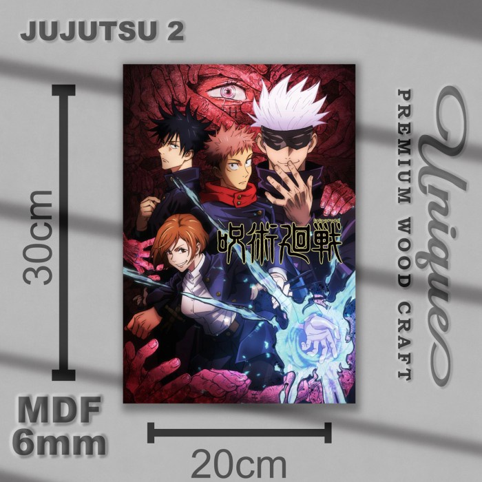 Hiasan Dinding Kayu Jujutsu No Kaisen - Foto Poster MDF Pajangan Rumah