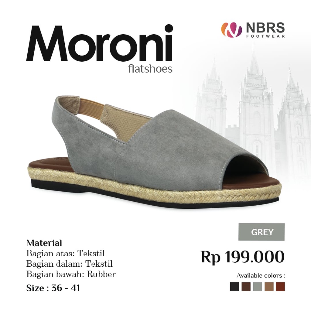 Nibras Footwear Moroni Flatshoes Sepatu Sandal Bahan Tekstil Casual Formal OOTD