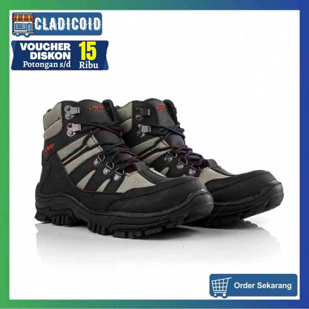 Sepatu Safety Boots Pria Ujung Besi Outdoor, Proyek, Kerja Lapangan, Touring, Hiking, Hitam, Coklat