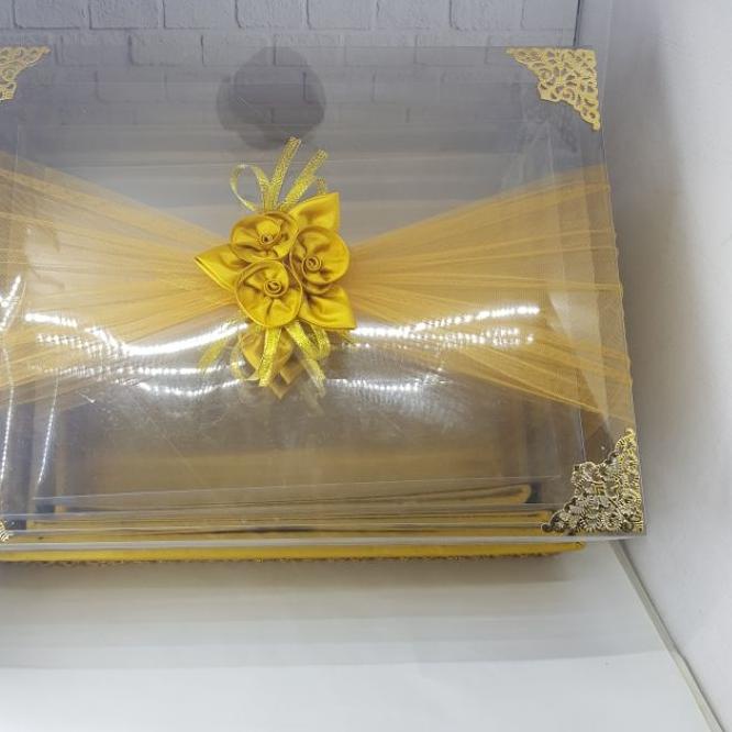 

☇ Box Hantaran Seserahan Mika Tile Gold 1 Set Isi 4 Box - ☼