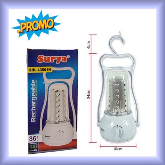 SURYA Lampu SHL L3501 N - Lampu emergency 36 LED Rechargeable