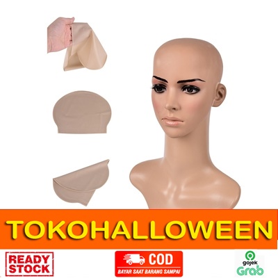 Wig botak bald cap kepala botak palsu kepala latex