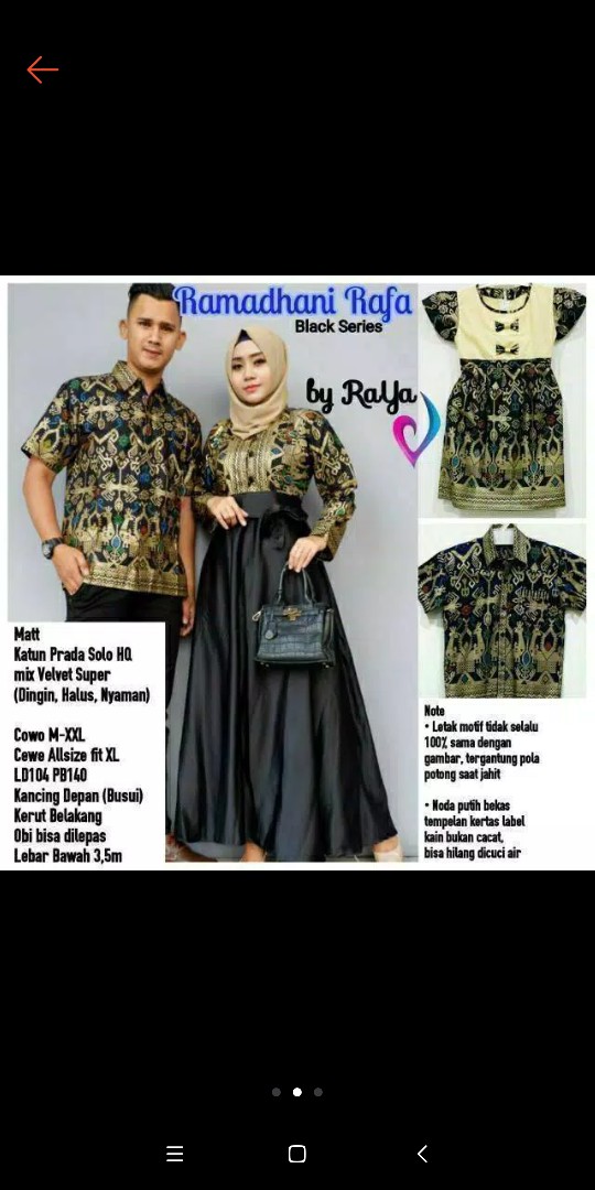 Couple Gamis Batik Premium Ramadhani Rafa Sarimbit Ramadhan Seragam Keluarga Couple Family