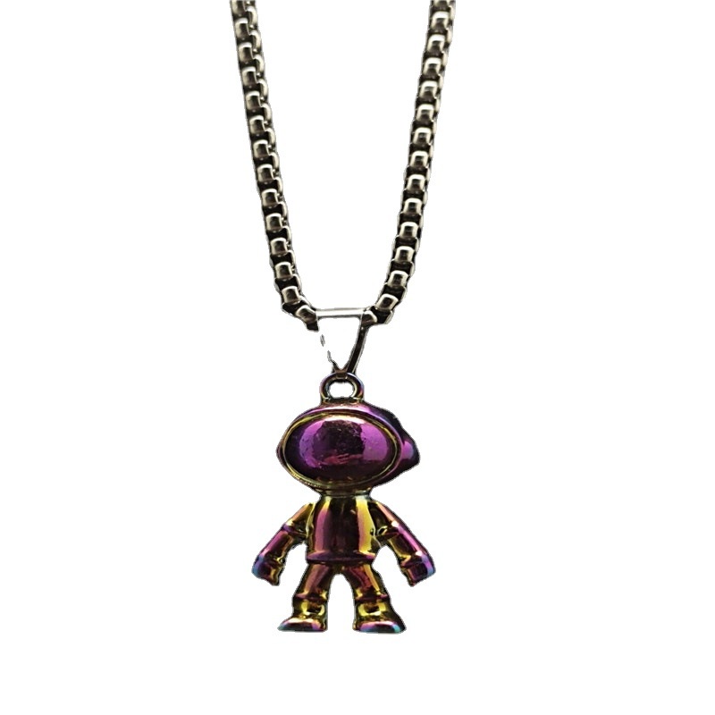 Warna-warni spaceman astronot kalung pria dan wanita beberapa Keren hip hop Bumi disco melompat lion