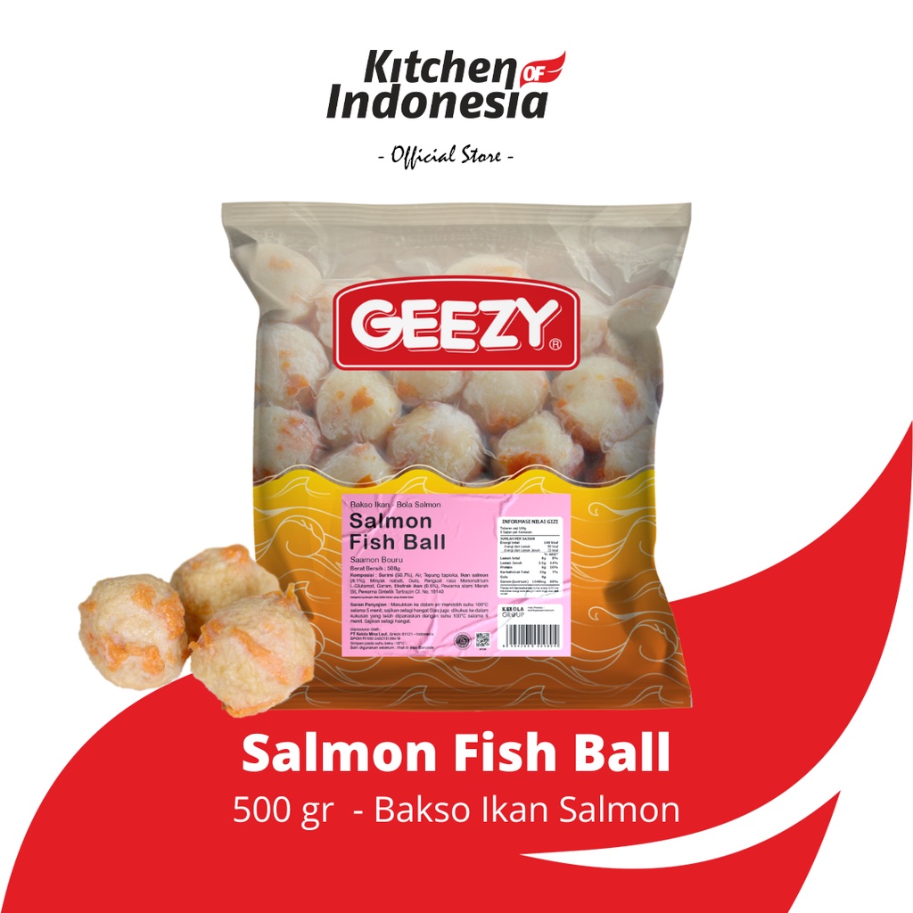 GEEZY Salmon Fish Ball 500 gr - Bakso (Baso) Ikan Salmon